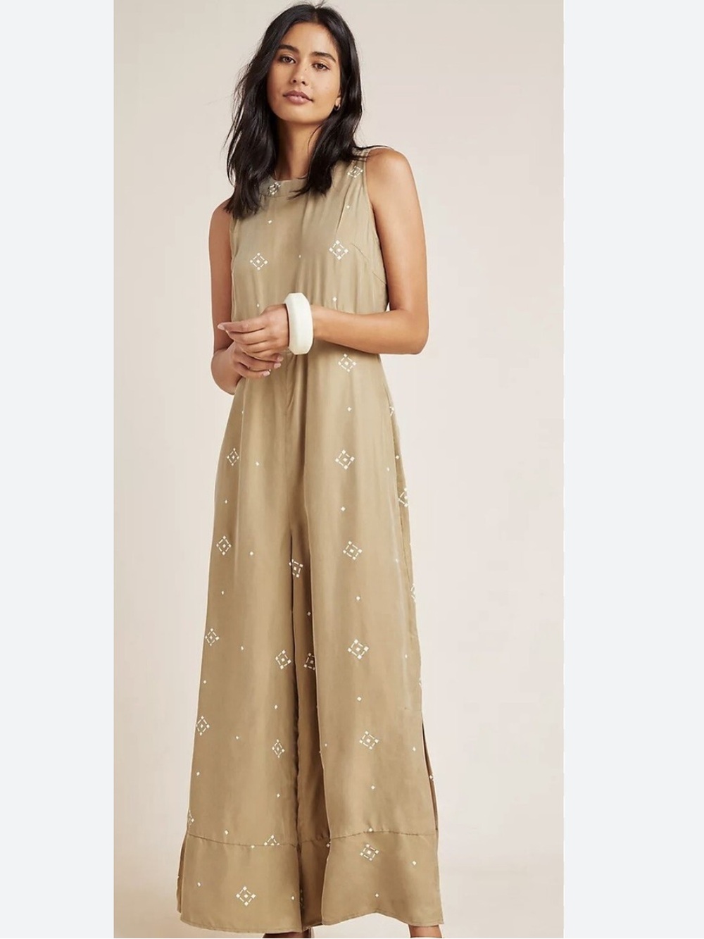Anthropologie Sancia Carmela Wide-Leg Jumpsuit Pockets Boho Size M